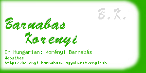 barnabas korenyi business card
